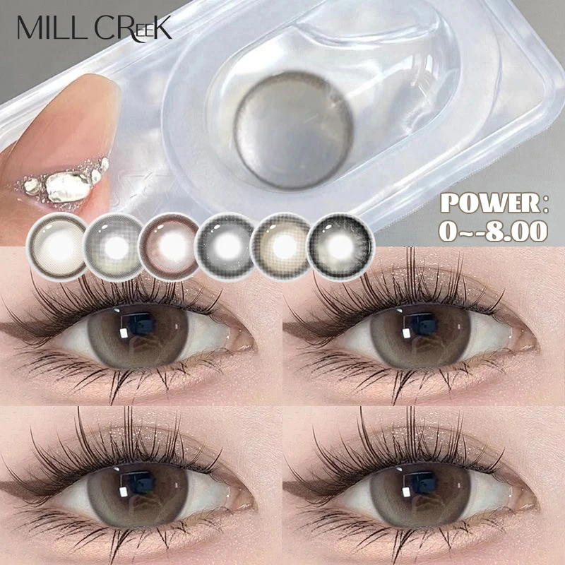 Mill Creek korean lens Colored Contacts for Eyes Myopia Cosmetic Lenses With Diopters Degree Natural Pupils Contact Lens Yearly
