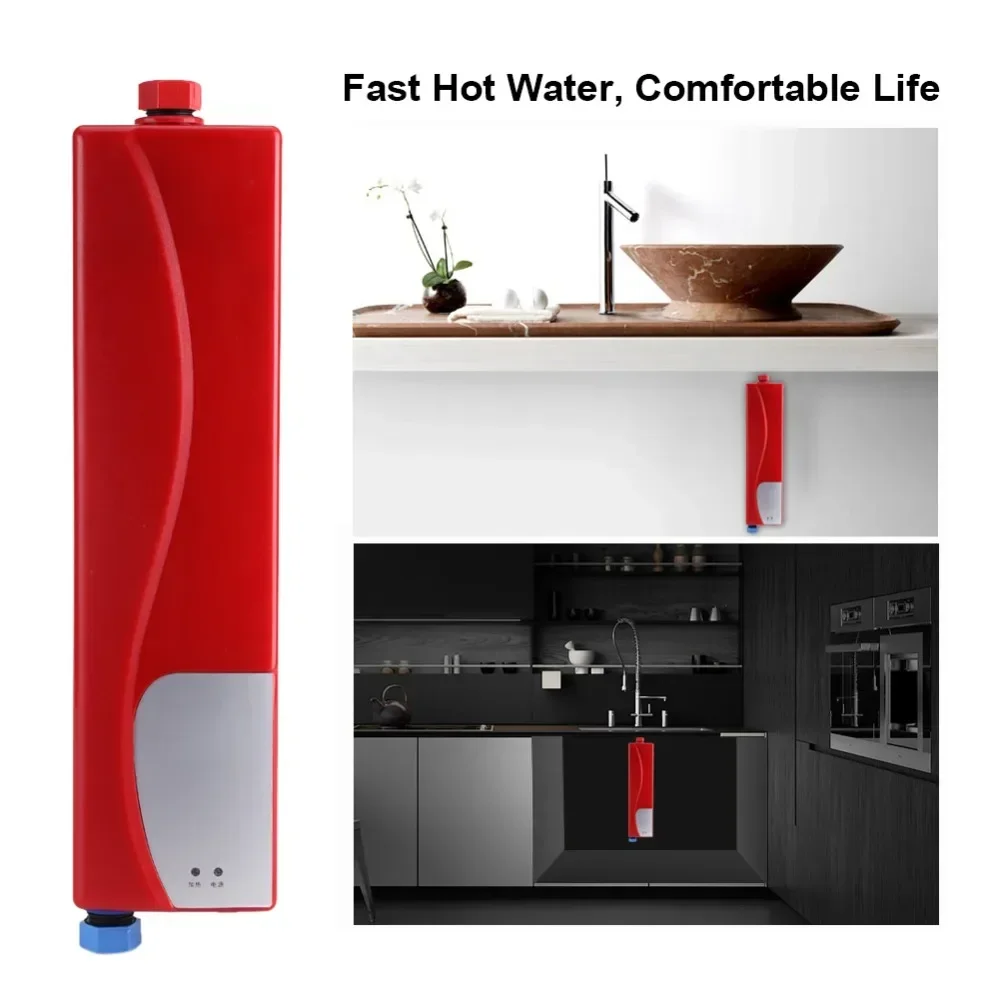 220V Electric Water Heater Instant Electric Indoor Shower Tankless Water Heater Kitchen Bathroom Bathrooms Heating New