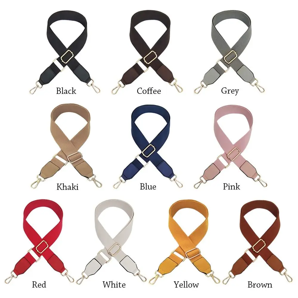 Women Wide Bag Strap Replacement Adjustable Handbag Belt Solid Color Canvas Shoulder Bag Strap