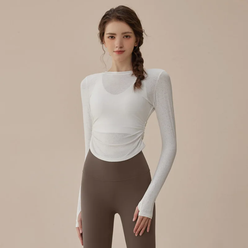 Quick-dry Autumn Winter Yoga Long Sleeve Slim Back Hollow Out Tops Breathable Comfortable Soft Sports Running Fitness T-shirts