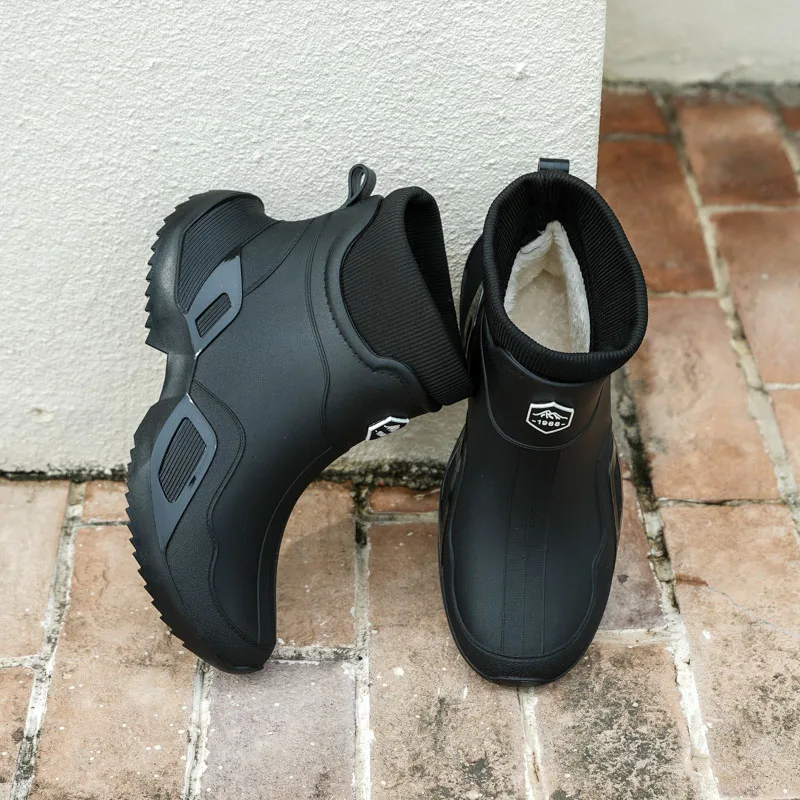 Bottes de pêche d'hiver imperméables avec doublure polaire pour couple - Chaussures chaudes mixtes