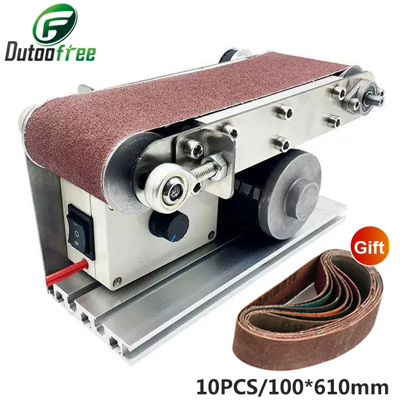 400W Desktop Belt Machine DIY Polishing Grinding Machine Cutter Edges Sharpener Multifunctional Belt Sander With 10PCS