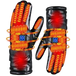 Heated Waterproof Thermal Gloves for Winter Sports and Outdoor Activities (Black)
