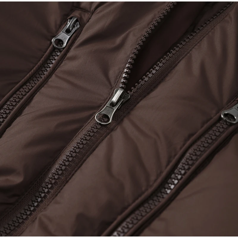 Übergroße Pufferjacke für Damen mit Hohem Kragen, Langen Ärmeln, Kordelzug an der Taille, Mehreren Taschen, Warmer Mantel, Wintermode 2025 – Detail 2