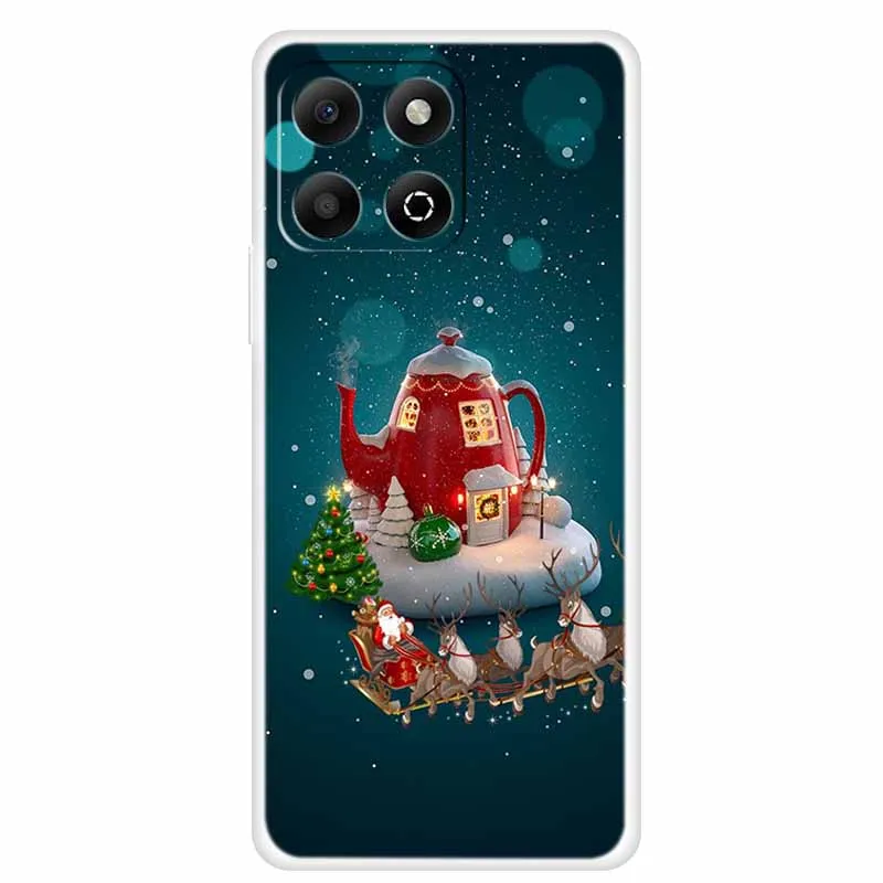 Festive Clear Silicone Phone Case - Soft TPU Christmas Design