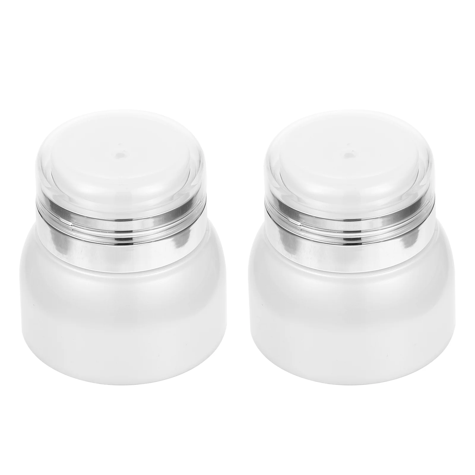 2 pcs cream bottle airless pump skincare filling lotion sub package container cosmetics acrylic empty 2 Pcs Cream Bottle Empty Lotion Container Portable Face Moisture Pressing Type Acrylic Airless Pump Cosmetics Travel Travel