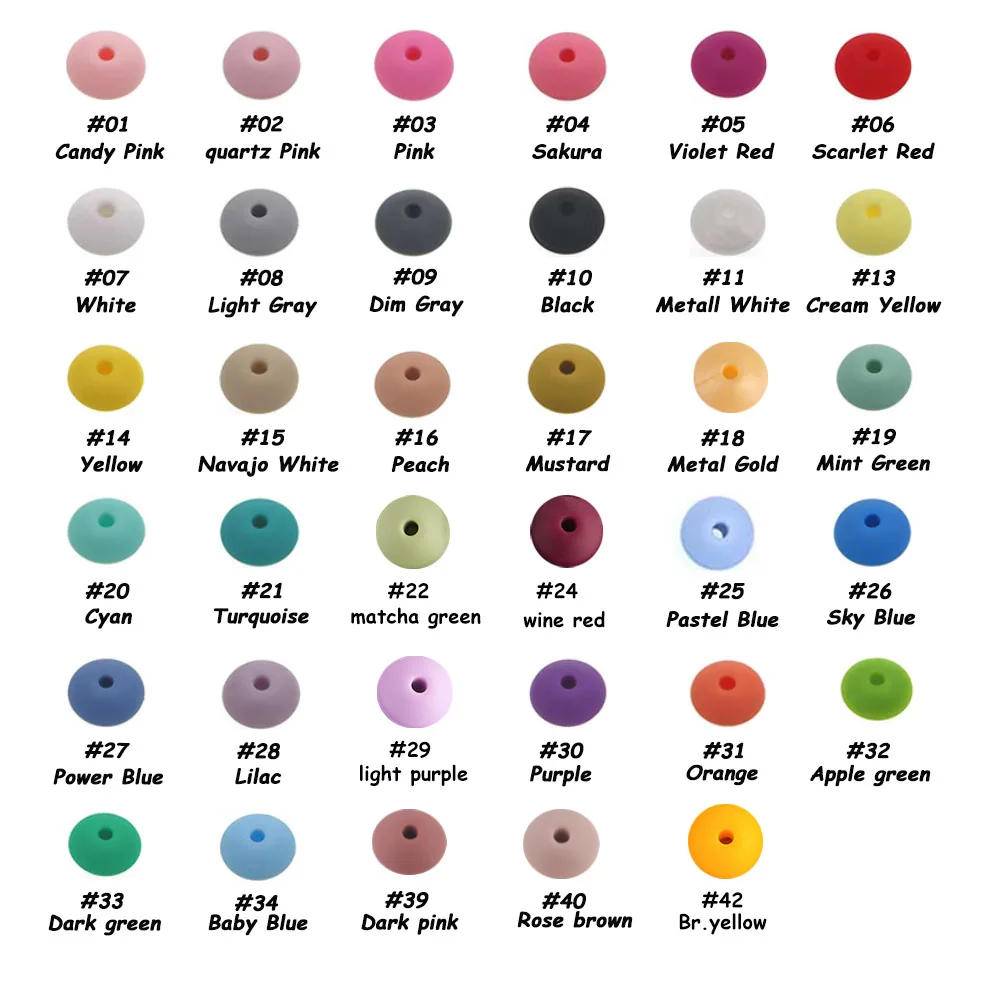Silicone Beads 30/50/100Pcs 12MM Loose Spacing Beads Abacus For Jewelry Making DIY Pacifier Chain Bracelet Necklace