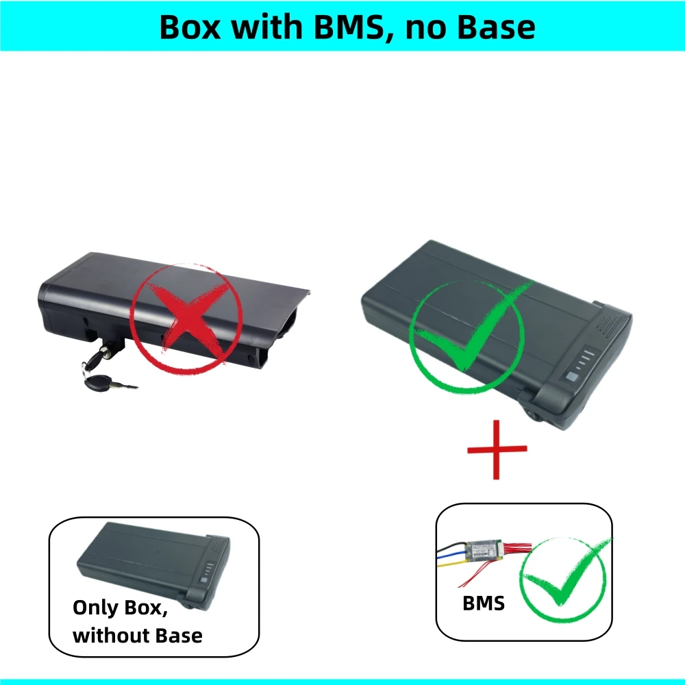Folding City Bike E-Bike Battery Housing Case - Rear Rack Carrier with Mounting Base (Not a Battery)