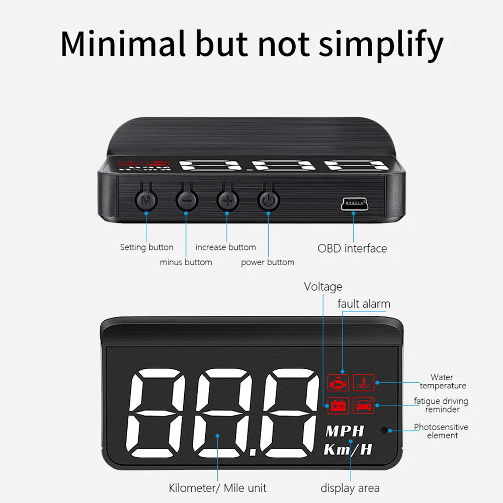 OBD2 HUD Car Head Up Display Speedometer Monitor On Board Computer Windshield Projector Digital Electronic Auto Accessories M3 images - 6