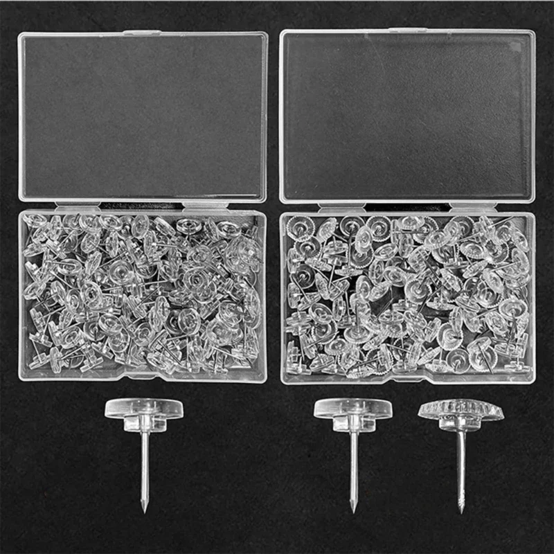 

50/100/150Pieces Gear-shape Push Pins Flat Head Map Pins Clear Pushpins for Cork Board, Sewing Pins for Fabric Sewing