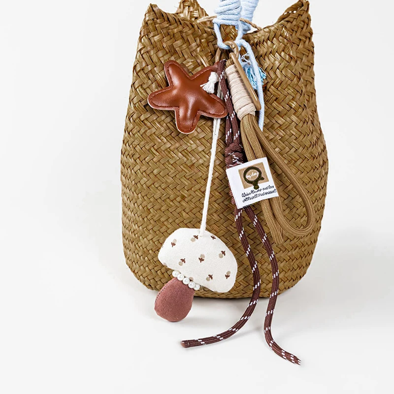 New Cartoon Pendant Multi-purpose Brown Nylon Lanyard Ornament Handmade Rope Bag Charm