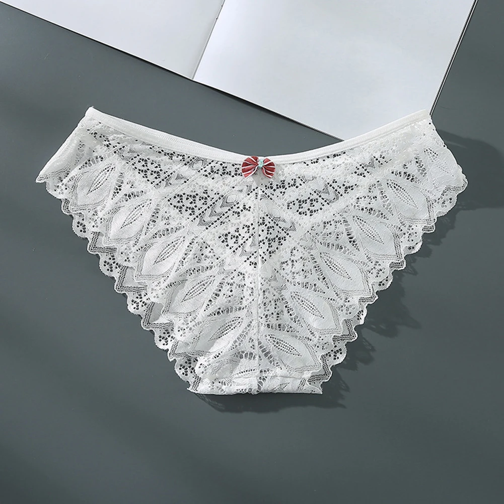 

Women Panty Sexy Lace Underwear Low Waist Brief Comfort Solid Color Lingerie