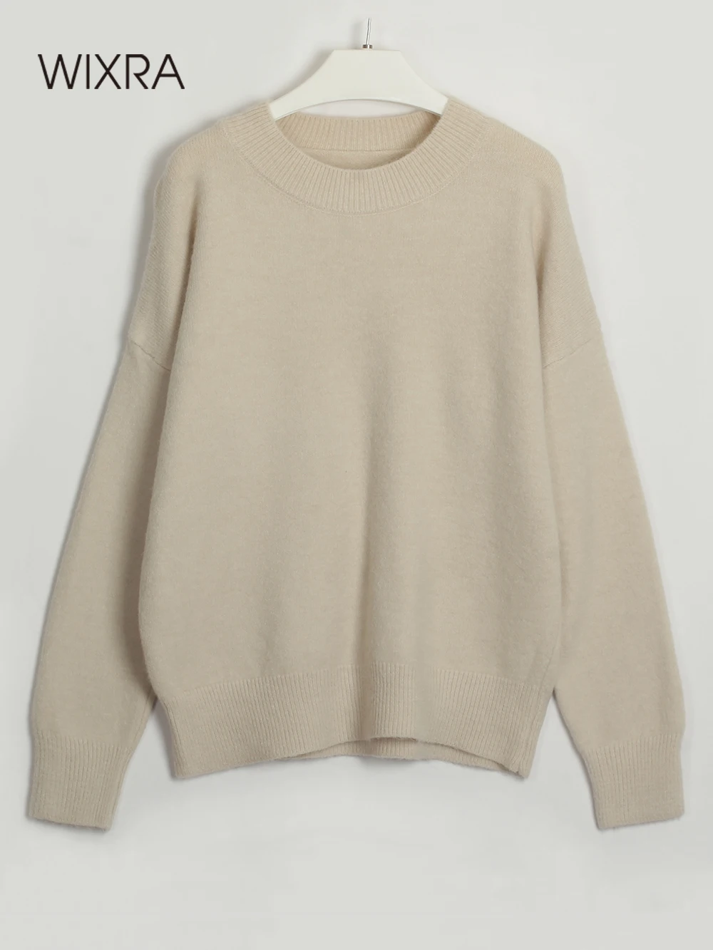 

Wixra Knit Sweater O Neck Tops Pullovers Casual Hight Street Women Long Sleeve Oversized Jumper New Autumn Winter