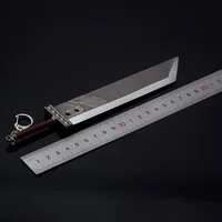 22cm Buster Sword Keychain Fantasy Game Weapon Cloud Strife Game Metal Sword Weapon Model Ornament Decoration Collections Gifts 2