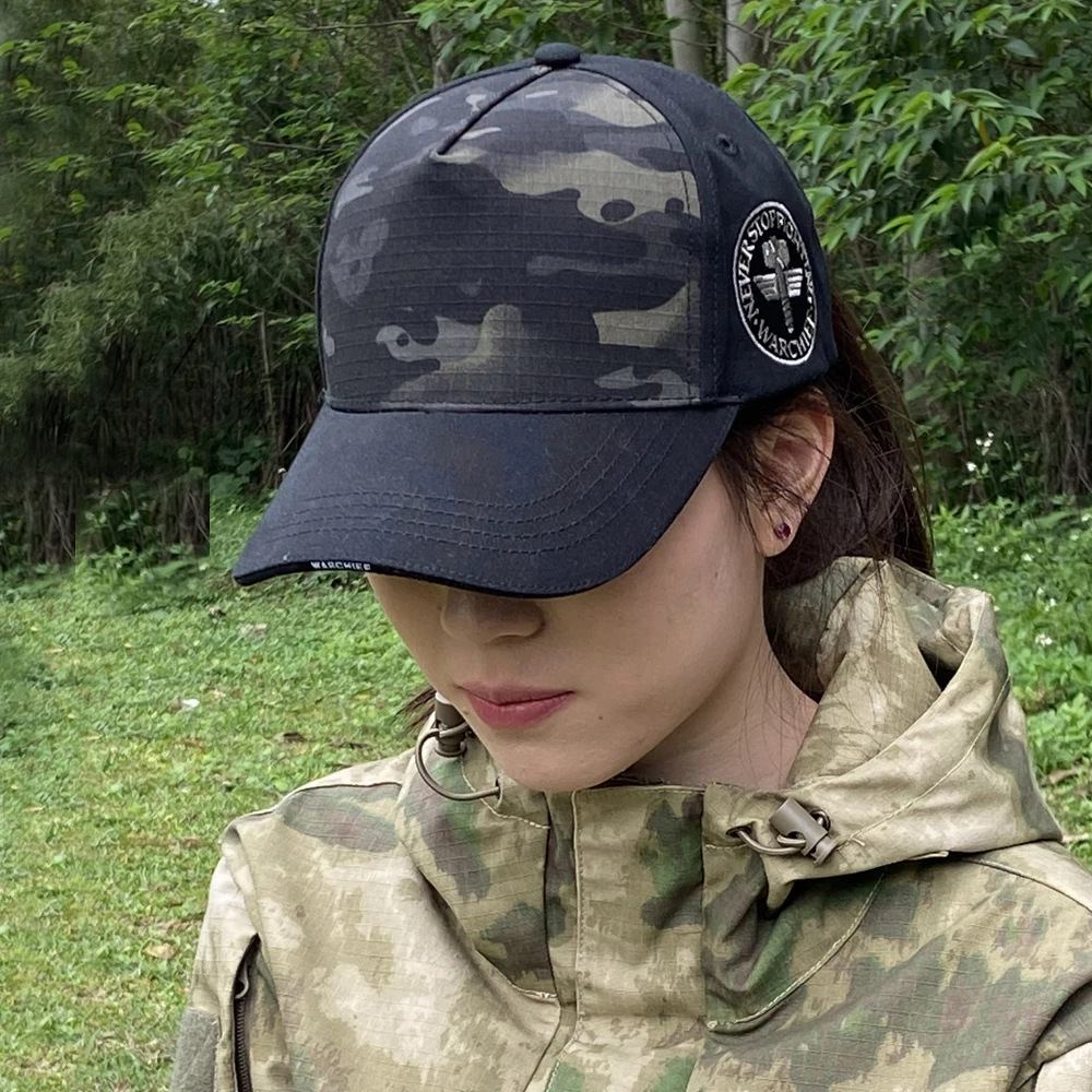 Tactical Camouflage Hat Adjustable Outdoor Sports Sunscreen Cap Unisex Breathable for Hunting Fishing