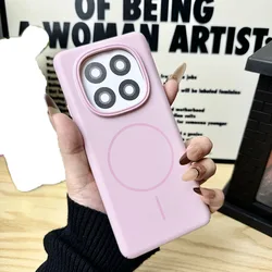 Luxury PC Matte Magnetic Shockproof Hard Phone Case - Ultrathin Design for Redmi 14C (Pink)
