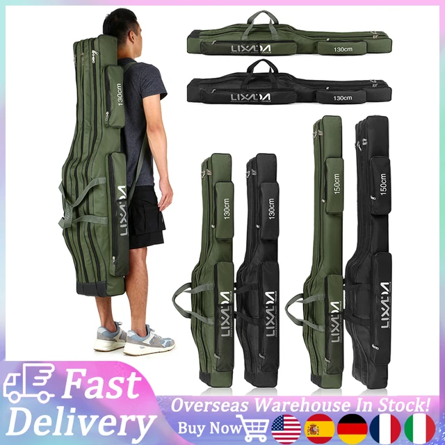 130cm/150cm Three Layers Fishing Bag Portable Folding Fishing Rod Reel  Tackle Tool Carry Case Carrier Travel Bag - AliExpress