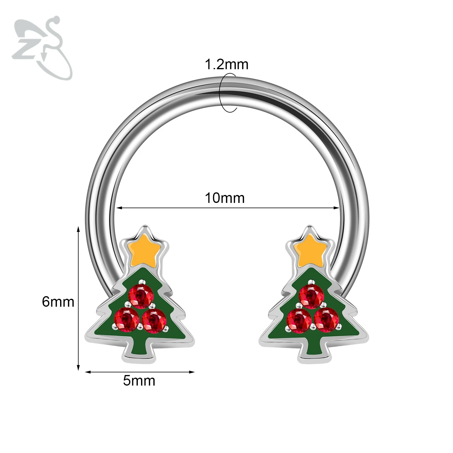 Set Di 2 Orecchini In Acciaio Inox 316L Con Albero Di Natale E Renna - Oro Rosa, Argento, Nero, Gioielli Natalizi A Spina