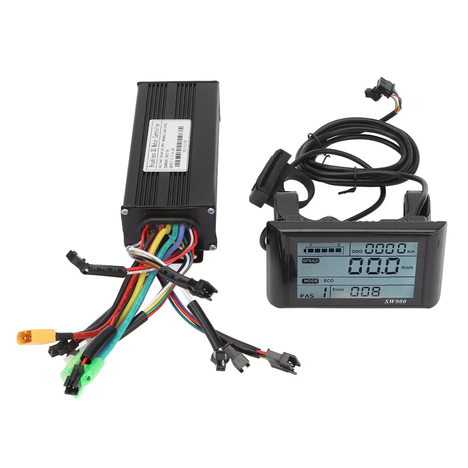 30A Brushless Motor Controller Kit with SW900 LCD Display-3 Mode Sinusoidal Wave for Enhanced Performance