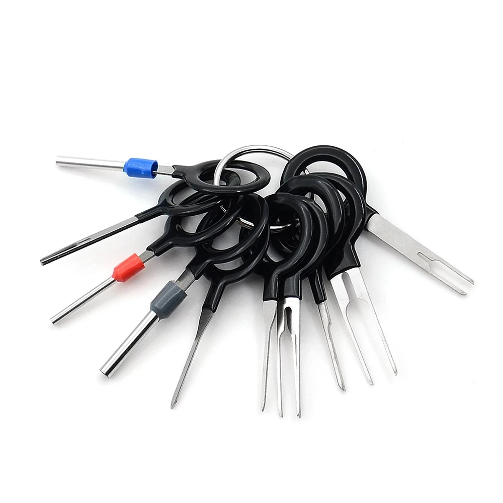 Car Terminal Tools 11PCS Automotive Plug Terminal Removal Tool Car Electrical Wire Crimp Connector Pin Extractor Kit Key Pin Removal Tool