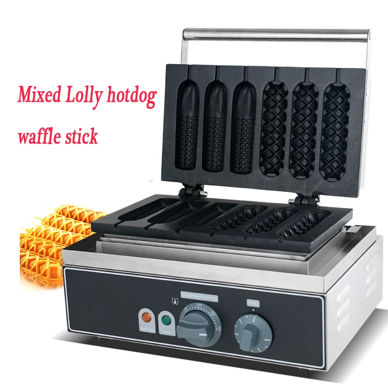 

110V/220V Commercial Electric Waffle Sausage Maker Non-stick Crispy French Hot Dog Lolly Stick Muffin Hot Dog Machine Grill