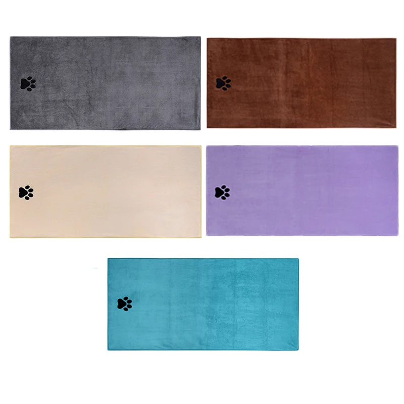35*75cm/50*100cm Microfiber Pet Bath Towel Embroidered Super Soft Absorbent for Cat Dogs Grooming Supplies