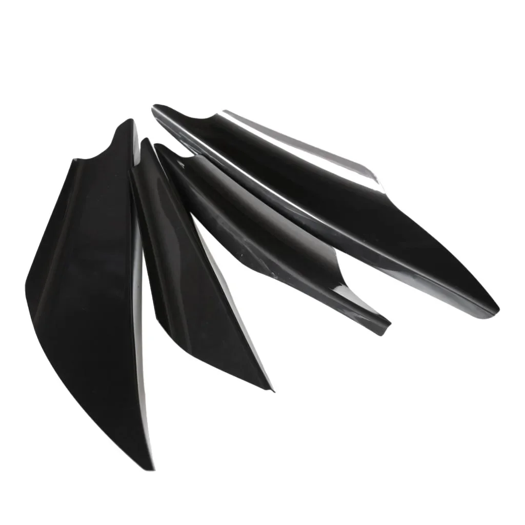 4pcs/Set Universal Carbon Fiber Front Bumper Body Spoiler Canards Splitter Fins Kits Black