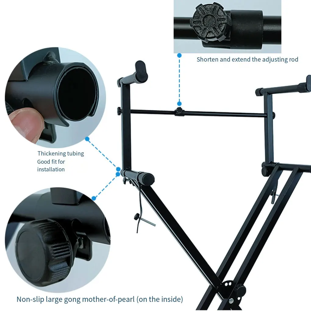 

Metal Durable And Reliable Keyboard Stand Adjustable Width Easy To Install Piano Suitable
