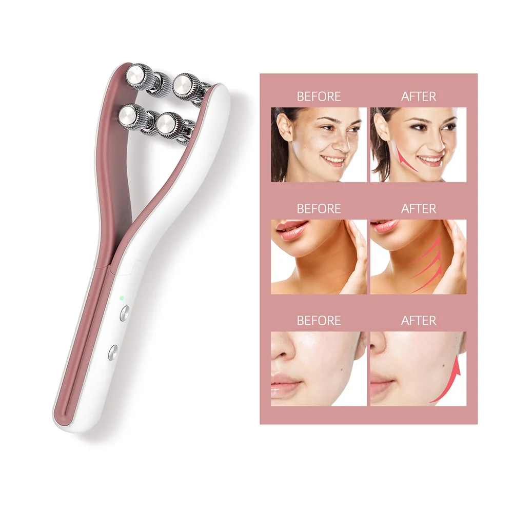 3-IN-1 Electric Face&Body Slimming V-shape Massager RF Skin Lifting Rolling Slimmer Anti-Cellulite Double Chin Fat Remove Roller