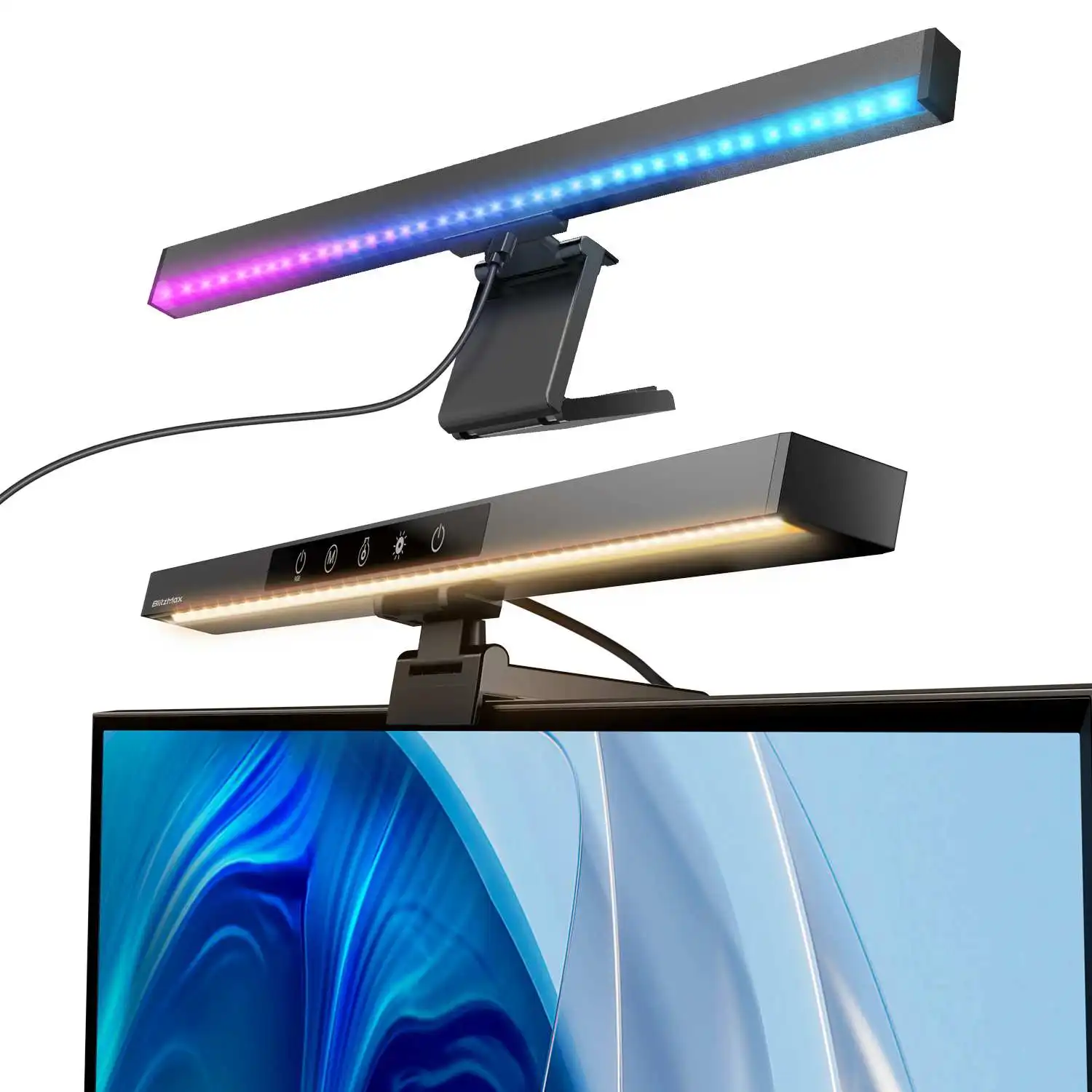 Rgb Backlight para Monitor de Computador Stepless Screen Hanging Light Bar Home Office Desk com Função de Memória Bm-cs1