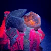 1495 g Natural Pakistan red fluorescence cube black rose fluorite mineral specimens + healing quartz crystals and stones rock 1