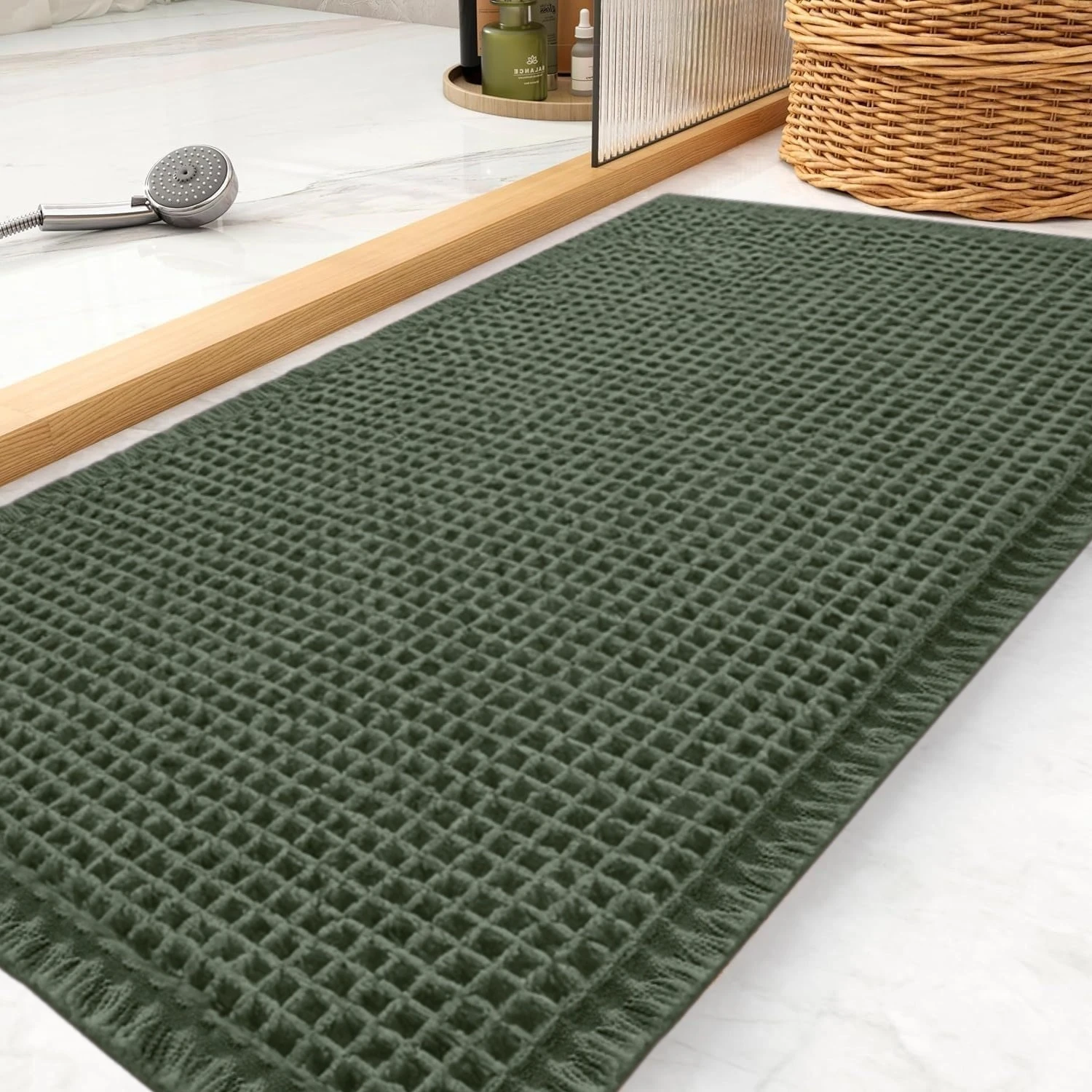 Ultra-Absorbent Waffle Texture Non-Slip Quick-Dry Bath Mat