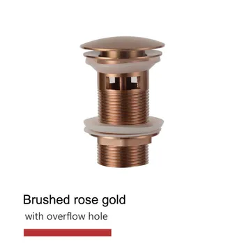 แปรง Rose Gold ห้องน้ําอ่างล้างหน้า Pop Up ท่อระบายน้ําเสีย Stopper ก๊อกน้ําห้องน้ําอุปกรณ์เสริม 7