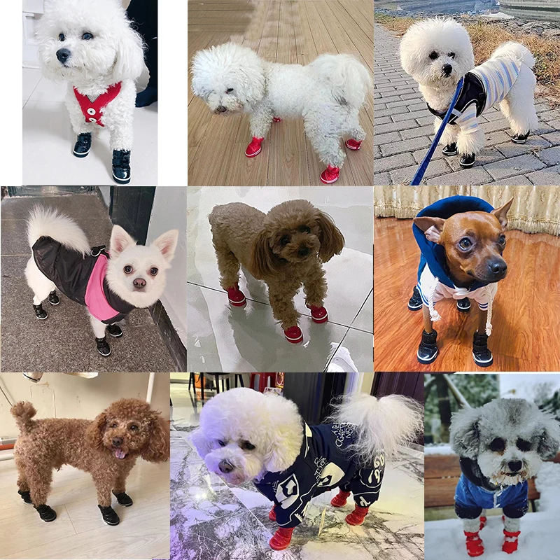 Title 9, 4Pcs/set Pet Shoes Winter Warm Waterproof Slip ...