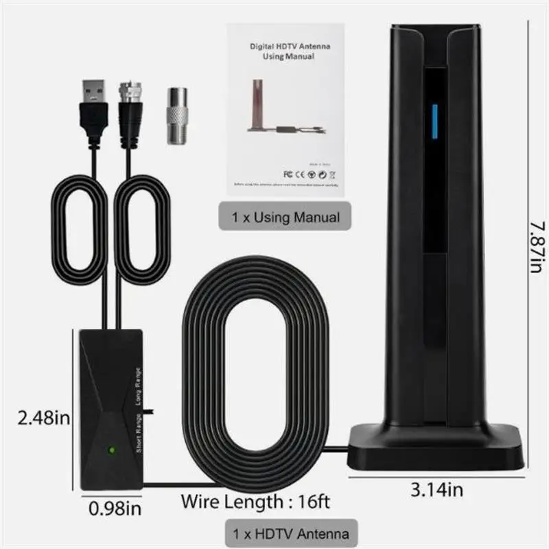 4K TV Antenna DVB-T High Gain HD DTMB Digital Indoor ISDB-T Antenna Ultra HDTV With Amplifier Quick Response Aerial Set 2025