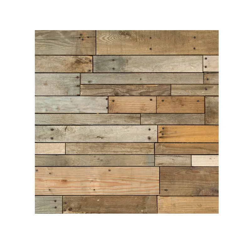 3D תלת ממדי קיר מדבקות טפט דביק טלוויזיה רקע קיר רטרו homestay בצבע עץ עתיק קישוט