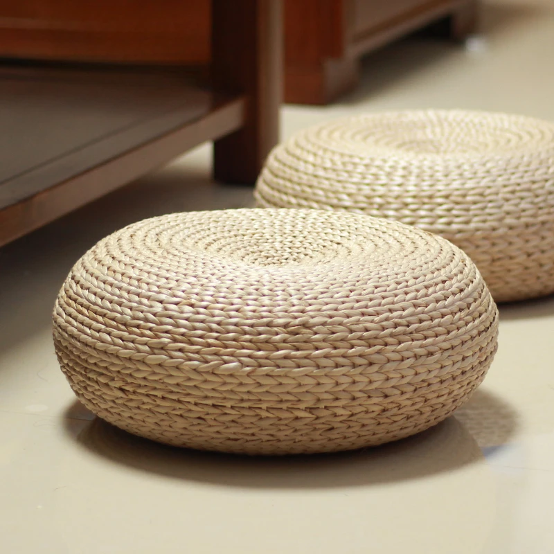 

Grass woven futon cushion thickened circular tea ceremony rattan woven tatami mat yoga meditation meditation sitting pier