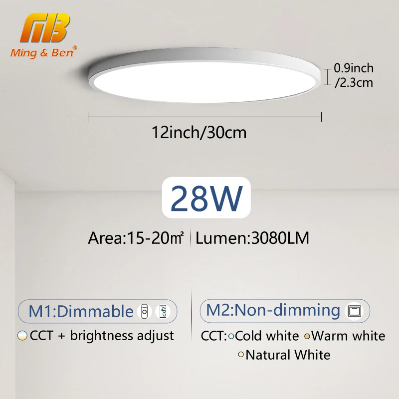 0.9inch Ultra-thin LED Ceiling Lamps in Living Room 110V 220V 48W 38W LED Natural light Dimmable Ceiling Lightings for Bedroom lowes ceiling lights