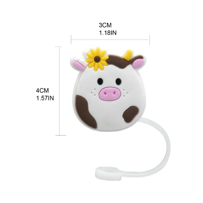 7PCS Cow Straw Covers Cap Silicone, Straw Tips Drinking Dust Cap, Straw  Covers Cap for Tumblers, Reusable Straws Cute Cow Tips Cover, Creative  Straw