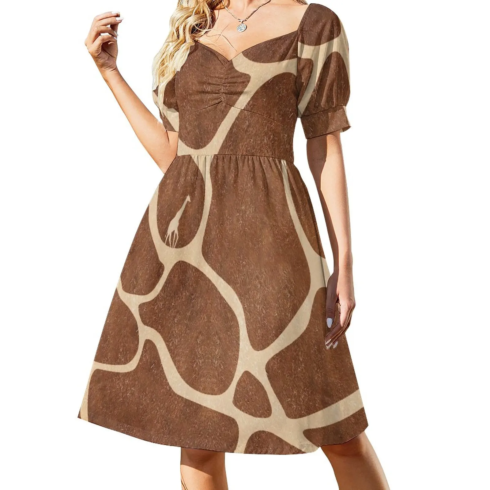 Giraffe print and animal Sleeveless Dress party dresses woman summer clothes