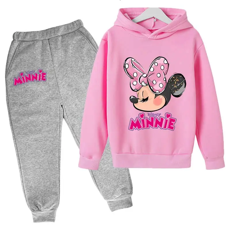 thumbnail image 1 of Conjunto de ropa de Minnie Mouse para niñas pequeñas con traje de otoño e invierno Conjunto de sudaderas con capucha de Mickey Mouse para niños pequeños Ropa para niños pequeños, 1 of 4