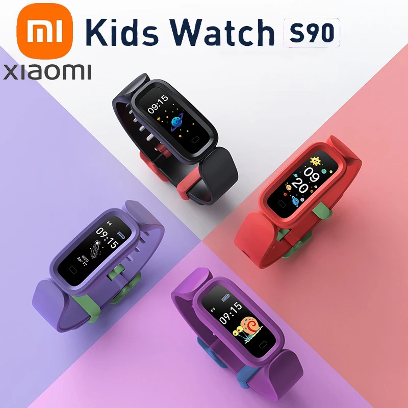 

Новинка 2024, детские часы Xiaomi S90, умный Браслет, детские часы, Bluetooth, водонепроницаемые многоязычные спортивные Смарт-часы с Шагомером