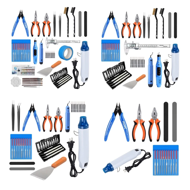 

All in One 3D Printer Models Cleaning Tools Set Model Grinding Tool HeatGun