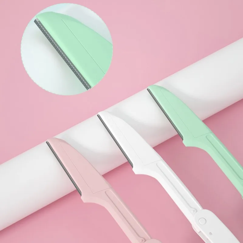 3pcs/Set Foldable Eyebrow Trimmer Set Women Facial Hair Remover Stainless Steel Blades Eyebrow Shaper Beauty Makeup Tools eyebrow trimmer set eyebrow trimmer eyebrow scissors
