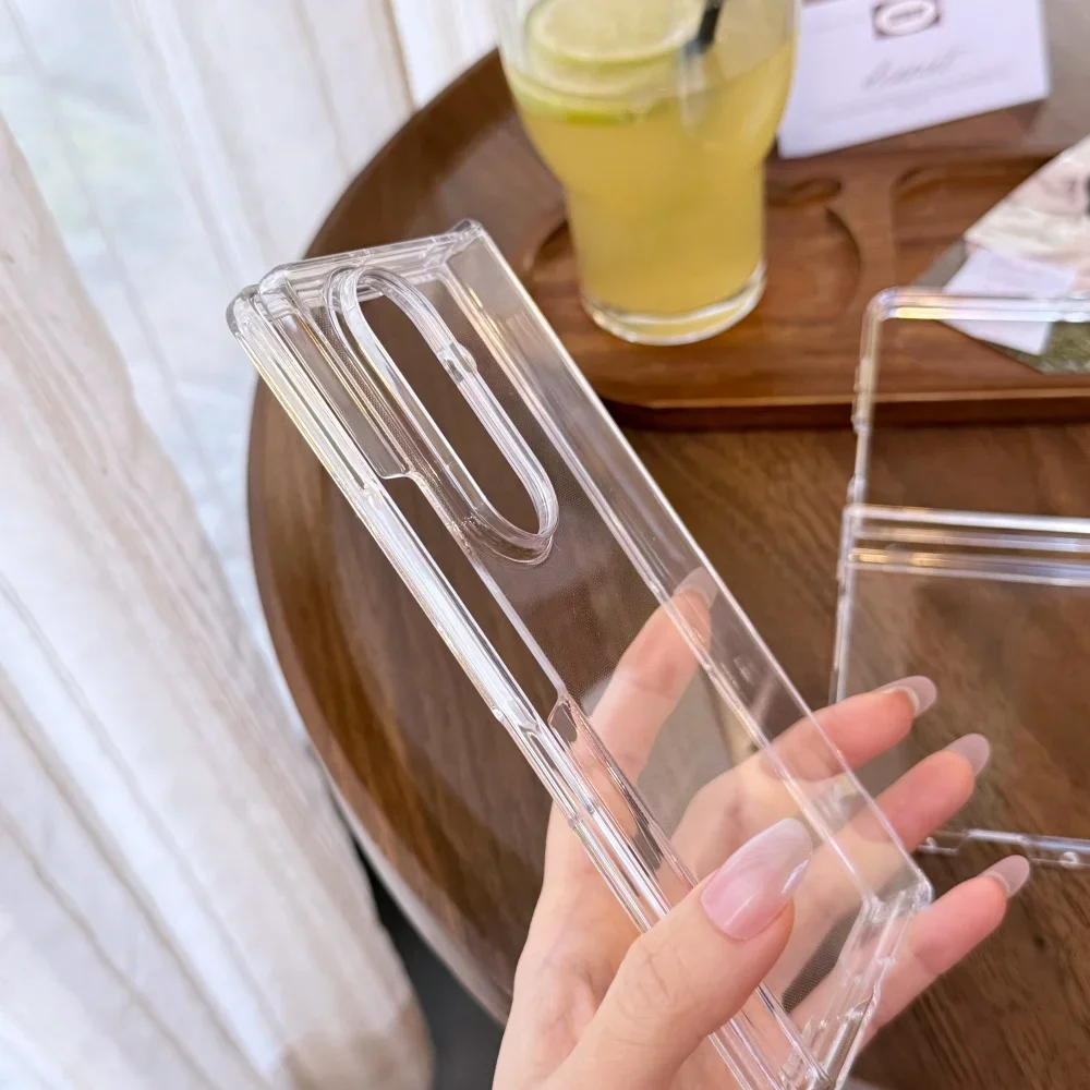 Crystal Clear Shockproof Slim Hinge Protector Case - Transparent Acrylic Cover