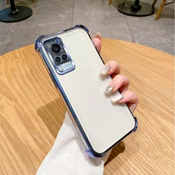 Shiny Glitter Plating Silicone Phone Case with Camera Lens Protection for Vivo Y33 (4jfs blue)