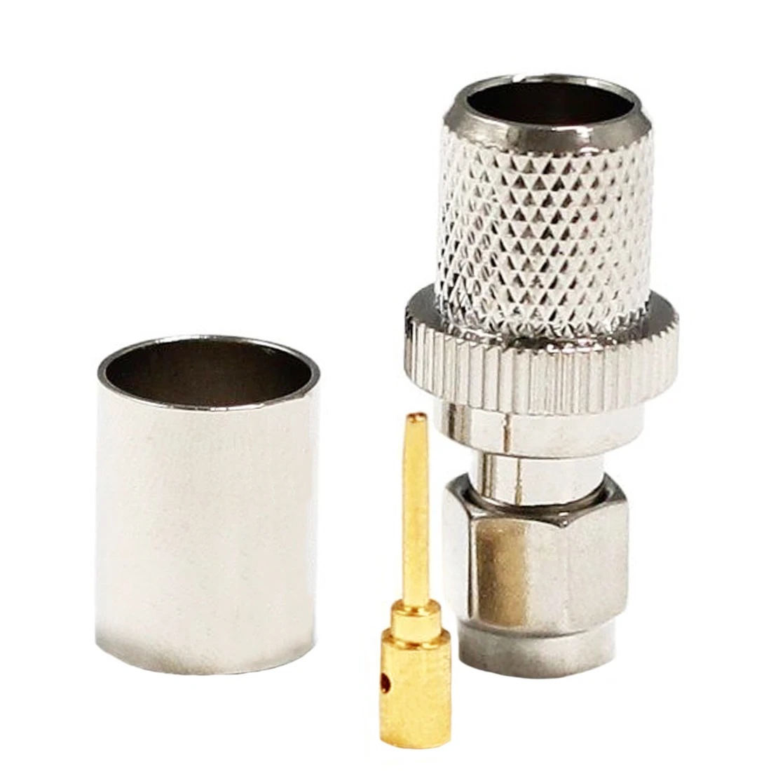 

1pc Reverse RP SMA Male Plug with Socket RF Coax Connector Crimp for RG8 RG213 LMR400 Cable Straight Nickelplated Wholesale