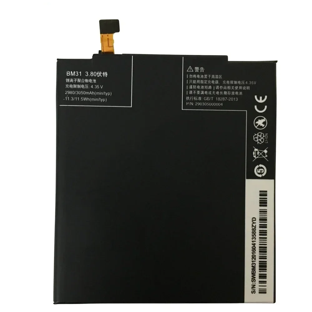 New Original Replacement Battery For Xiaomi Mi 3 M3 Mi3 BM31 Genuine Phone Batteries Bateria 3050mAh+Fast Shipping