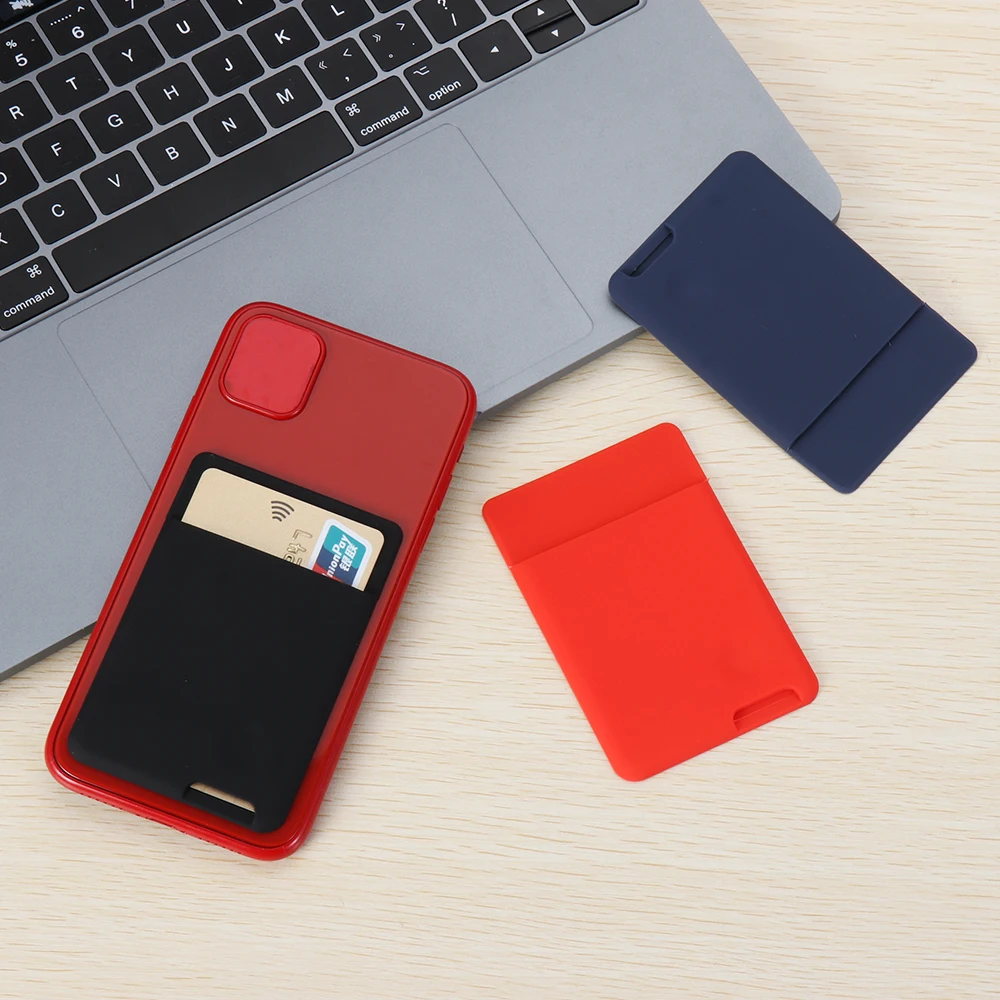 Korean Fashion Phone Self-adhesive Silicone Card Holder For Men Women wallet card holder,card holder,credit card holder,card wallet,id card holder,id card case,wallet card bag,business card holder,document card wallet,card sleeves