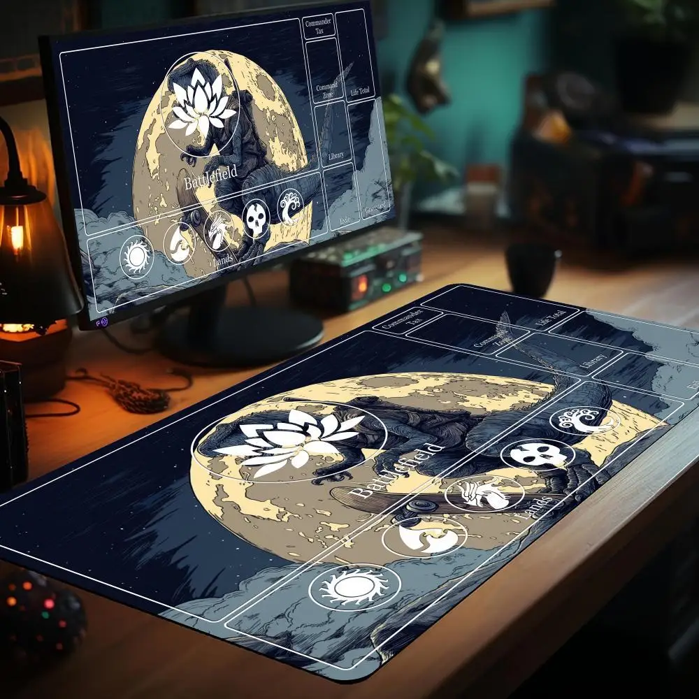 Dark Lotus Design Gaming Mat - Stylish Card Playmat & Desk Mat with Anti-Slip Rubber